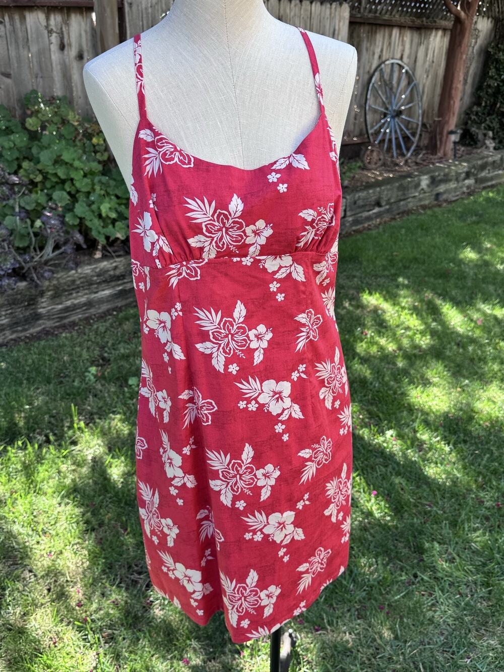 Wild Fable Women's XL Red Floral Sundress Sleeveless Scoop Neck Short Cotton
